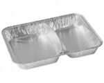 Alu-Menüschalen Aluschalen 2-geteilt 1020 ml, 227 x 177 x 39 mm, 100 Stk.