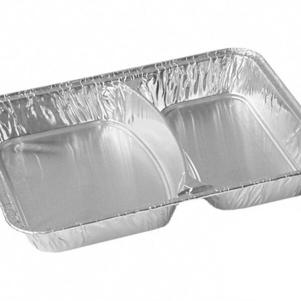Alu-Menüschalen Aluschalen 2-geteilt 1020 ml, 227 x 177 x 39 mm, 100 Stk.