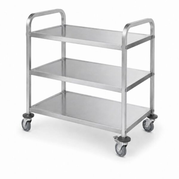 Servierwagen, schmal, verschraubt, HENDI, Silber, 745x398x(H)810mm