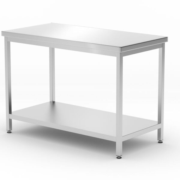 Mitteltisch mit Ablage – verschraubt, Tiefe 600 mm, HENDI, Profi Line, 1200x600x(H)850mm