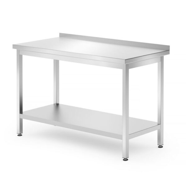 Wandtisch mit Ablage – verschraubt, Tiefe 700 mm, HENDI, Profi Line, 1200x700x(H)850mm