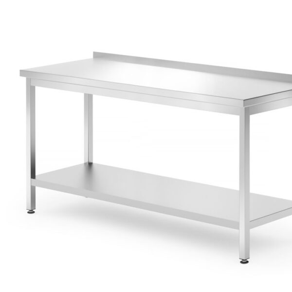 Wandtisch mit Ablage – verschraubt, Tiefe 700 mm, HENDI, Profi Line, 1600x700x(H)850mm