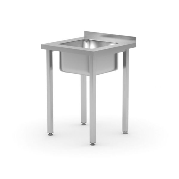 Spültisch, verschraubt, HENDI, Kitchen Line, Waschbecken in der Mitte, 600x600x(H)850mm