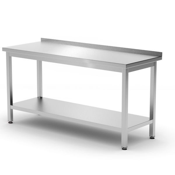 Wandtisch mit Ablage – verschraubt, Tiefe 600 mm