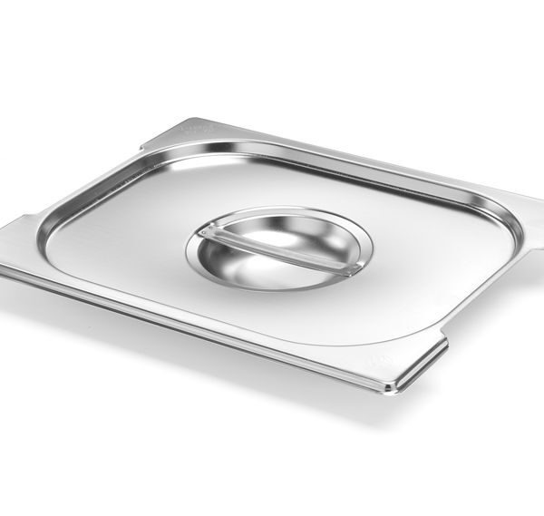 Deckel für GN Behälter mit Griffaussparung, HENDI, Profi Line PLUS, GN 1/4, Silber, 265x162mm
