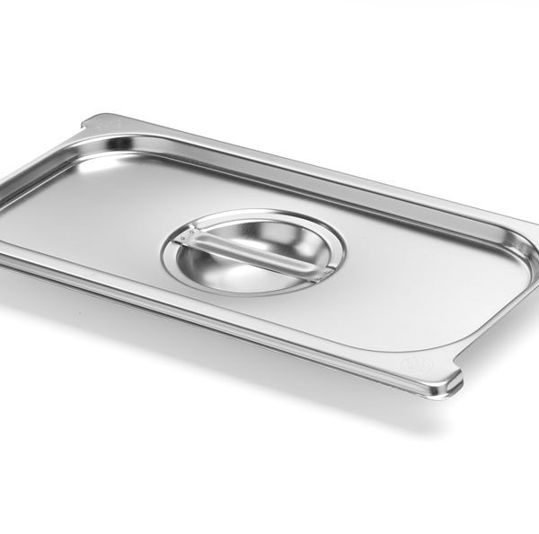 Deckel für GN Behälter mit Griffaussparung, HENDI, Profi Line PLUS, GN 1/3, Silber, 325x176mm