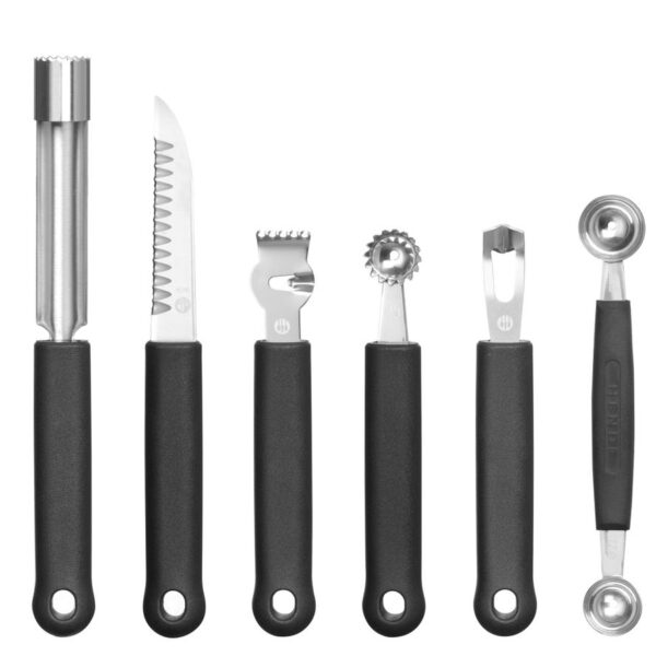 Dekoriermesserset - 6-teilig, HENDI, Schwarz, 280x100x(H)50mm