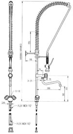 Vorspülarmatur , HENDI, 1000x300x(H)180mm – Bild 2