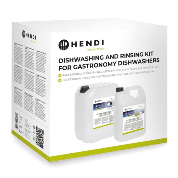 Extreme Wash & Shine Professionelles Set zum Spülen und Reinigen von Geschirr in gastronomischen Geschirrspülern, HENDI, 10 l + 5 l