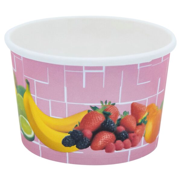 Eisbecher, Pappe rund 100 ml O 70mm, Höhe 45mm, "Fruchtreigen", 50 Stk.