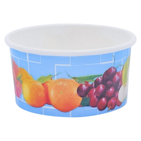 Eisbecher, Pappe rund 160 ml O 85mm, Höhe 43mm, "Fruchtreigen", 50 Stk.