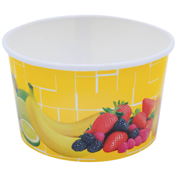 Eisbecher, Pappe rund 260 ml O 92mm, Höhe 55mm, "Fruchtreigen", 50 Stk.