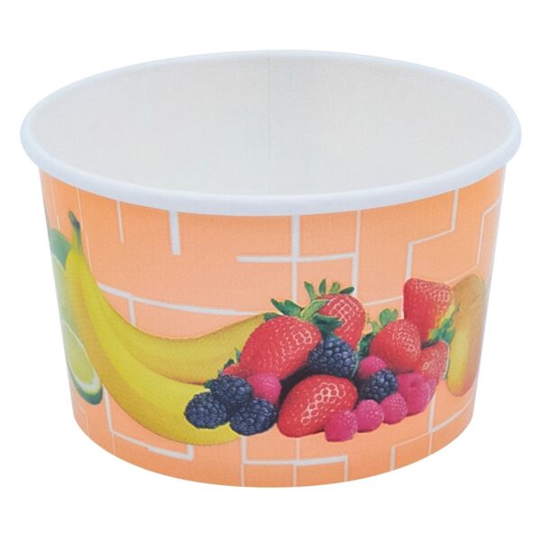 Eisbecher, Pappe rund 340 ml O 101mm, Höhe 63mm, "Fruchtreigen", 50 Stk.