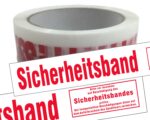 Packband Klebeband 50mmx66m low noise weiß-transparent mit Aufdruck SICHERHEITSBAND
