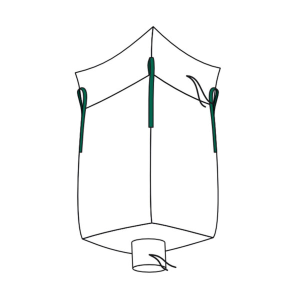 Big Bag 90x90x115cm mit Schürze und Auslauf SWL 1.000 kg