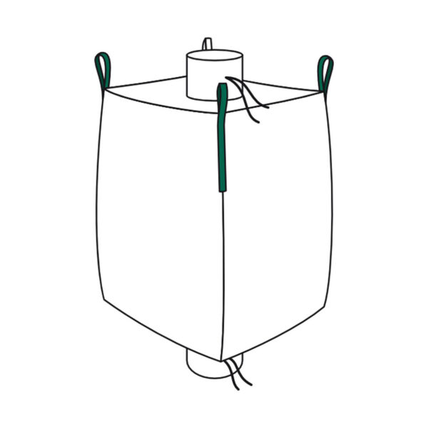Big Bag 90x90x115cm mit Einlauf und Auslauf SWL 1.250 kg