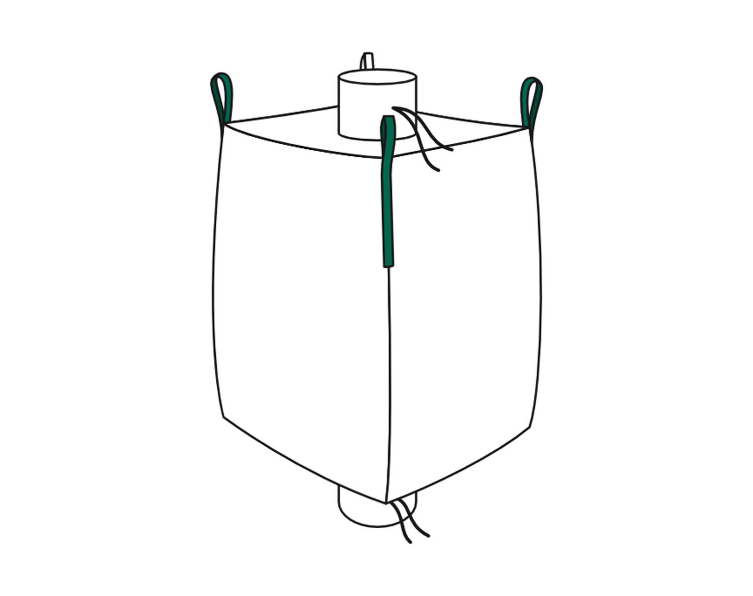 DM-15711008_1 Big Bag 90x90x115cm mit Einlauf und Auslauf SWL 1.250 kg – Bild 1