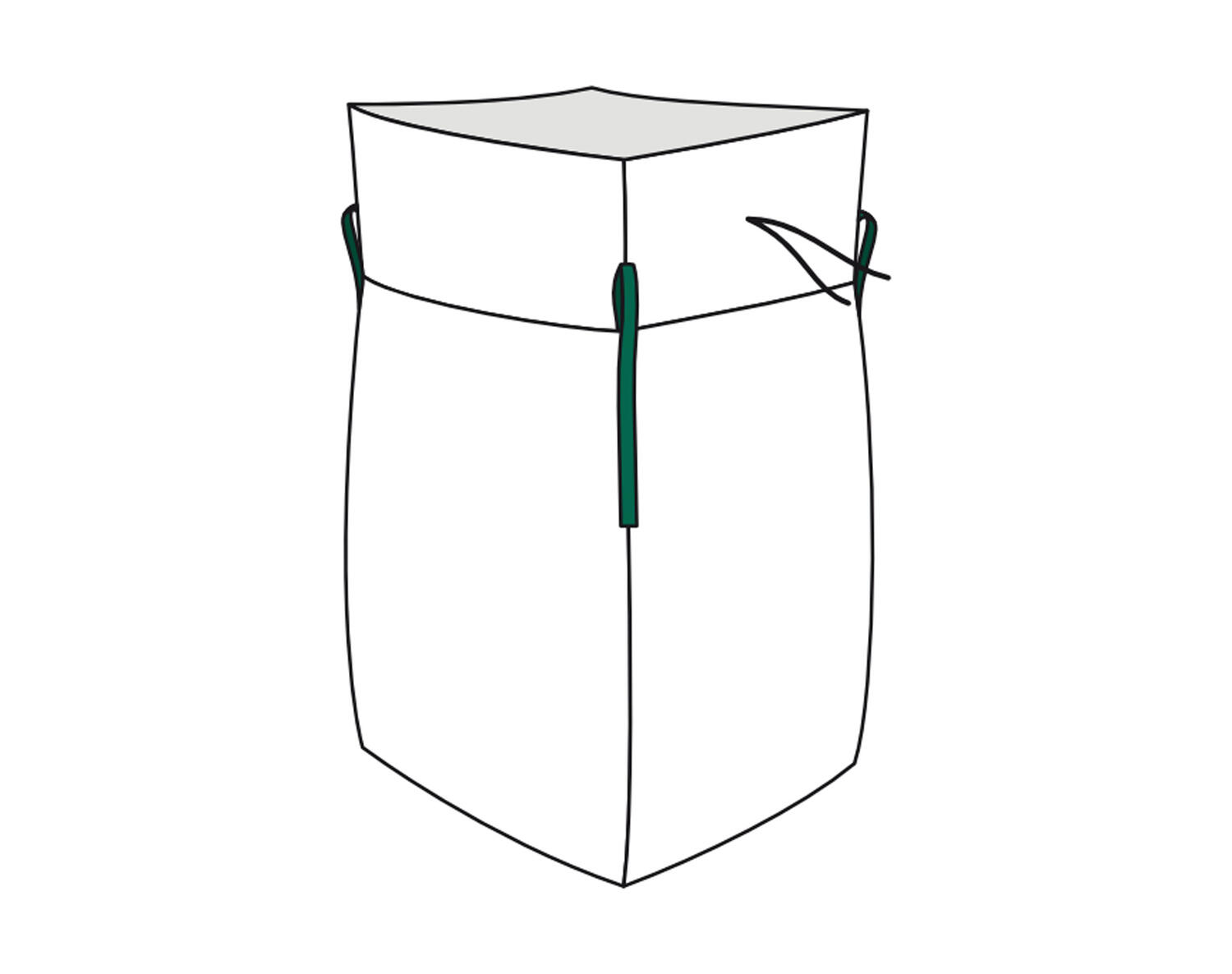 DM-15711103_2 Big Bag 90x90x110cm Standard unbeschichtet SWL 1.000kg mit Schürze – Bild 1