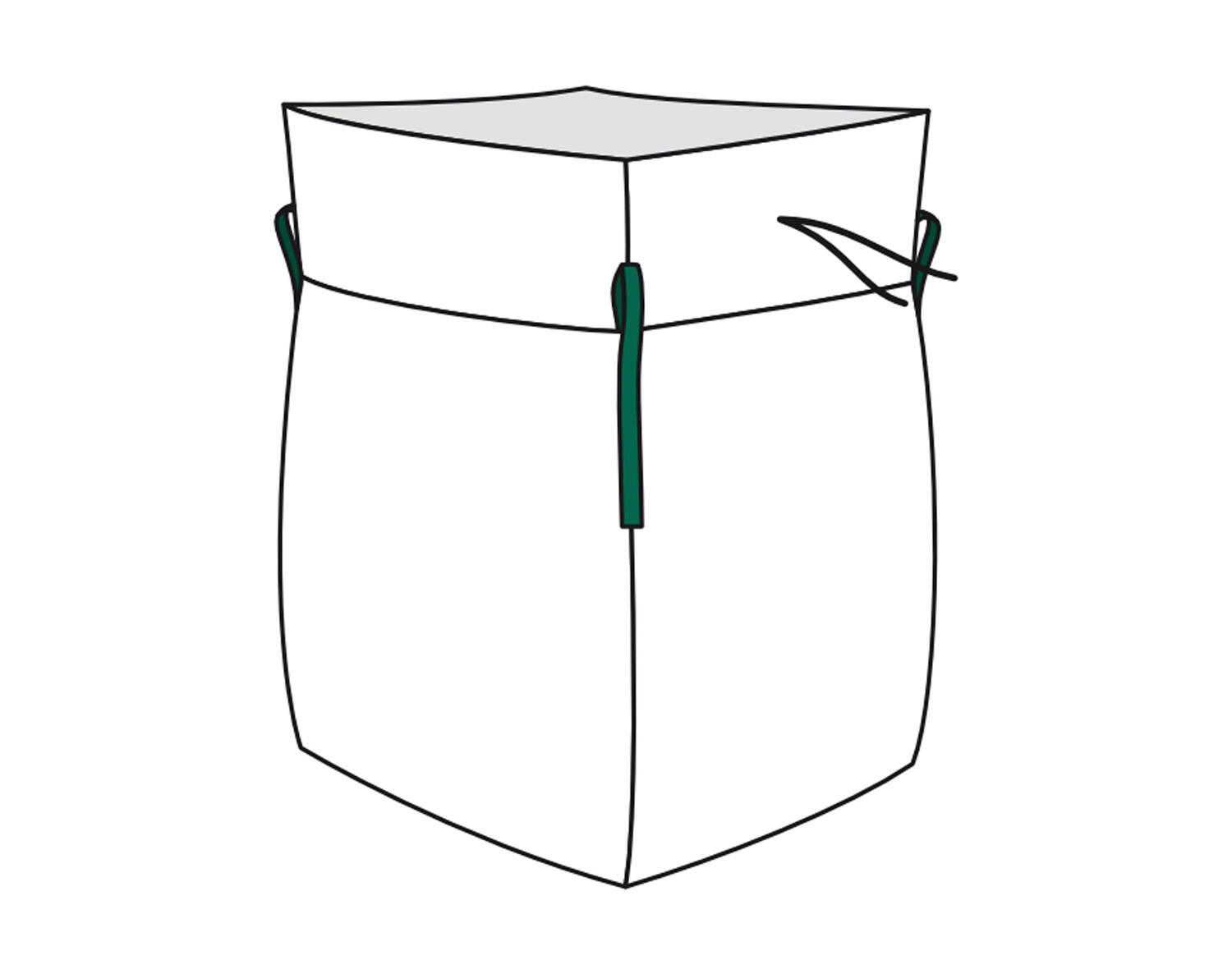 DM-15711110_1 Big Bag 100x100x100cm unbeschichtet SWL 1.000kg mit Schürze – Bild 1
