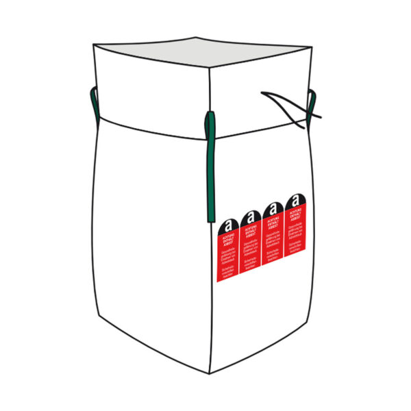 Big Bag 90x90x110cm beschichtet Typ Asbest mit 2 seitigem Asbestaufdruck
