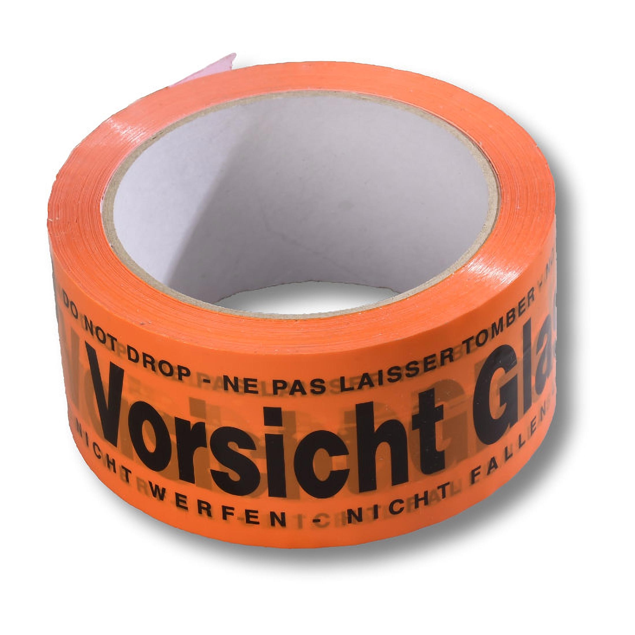DM-71110018 Warnklebeband "Vorsicht Glas" PP Acrylatkleber geräuscharm 50mm x 66m – Bild 1