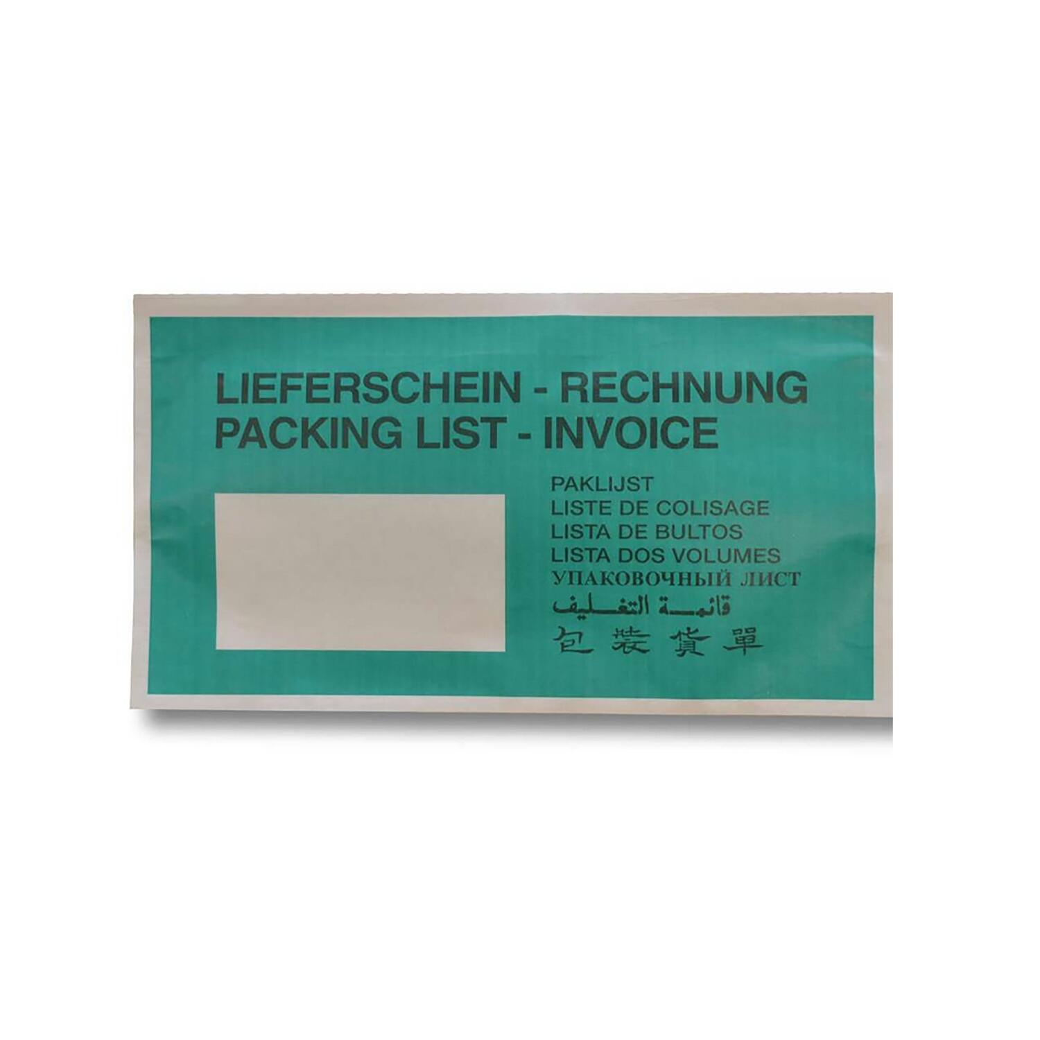 DM-78930012 Dokumententaschen aus Kraftpapier Lieferschein/Rechnung grün DIN-Lang, 1000 Stk. – Bild 1