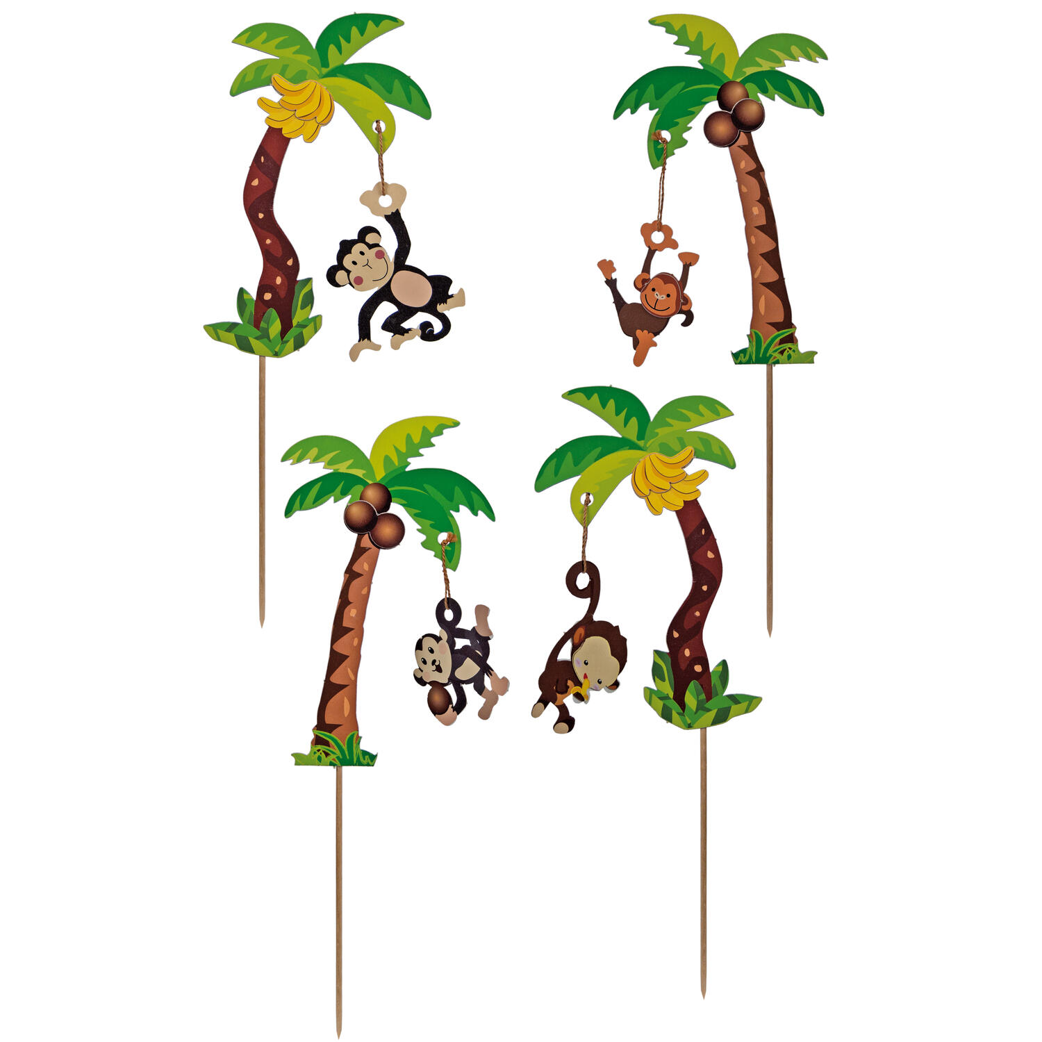 DS-1175 Deko-Picker "Affe auf Palme", 22cm, 100 Stk. – Bild 1
