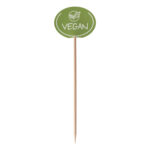 Kennzeichnungspicker Deko-Picker "Vegan" 12 cm grün, 100 Stk.