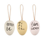 Ostereier Kunststoffeier "Statement" Osterdeko weiß/creme/mint 6 cm, 6 Stk.