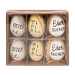 Ostereier Naturecht "Statement" Osterdeko weiß/creme/mint 6 cm, 6 Stk. – Bild 2