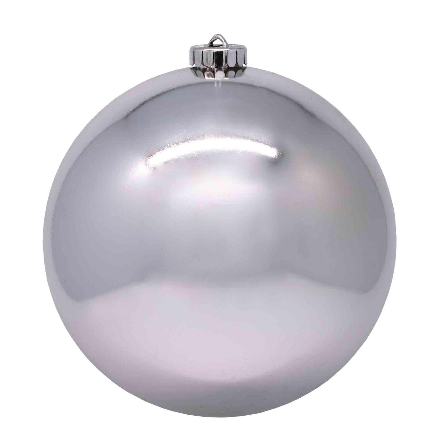 DS-16712 Weihnachtskugeln Christbaumkugeln aus Kunststoff silber, O10cm, 4 Stk. – Bild 1