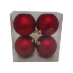Weihnachtskugeln Christbaumkugeln aus Kunststoff rot matt, O10cm, 4 Stk. – Bild 2