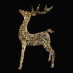 Rentier aus Metall/PET gold, mit LED, warmweiß, 100cm – Bild 2