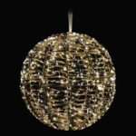 Kugel aus Metall/PET gold, mit LED, warmweiß, O40cm – Bild 2