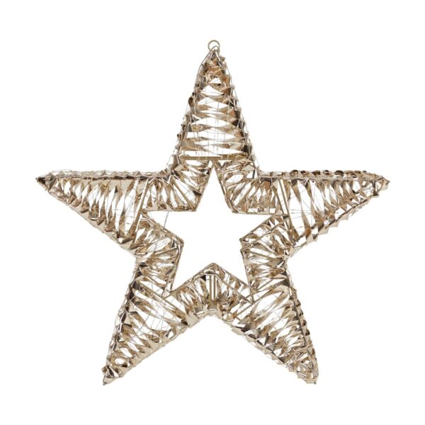 Stern, aus Metall/PET gold, mit LED, warmweiß, O60cm