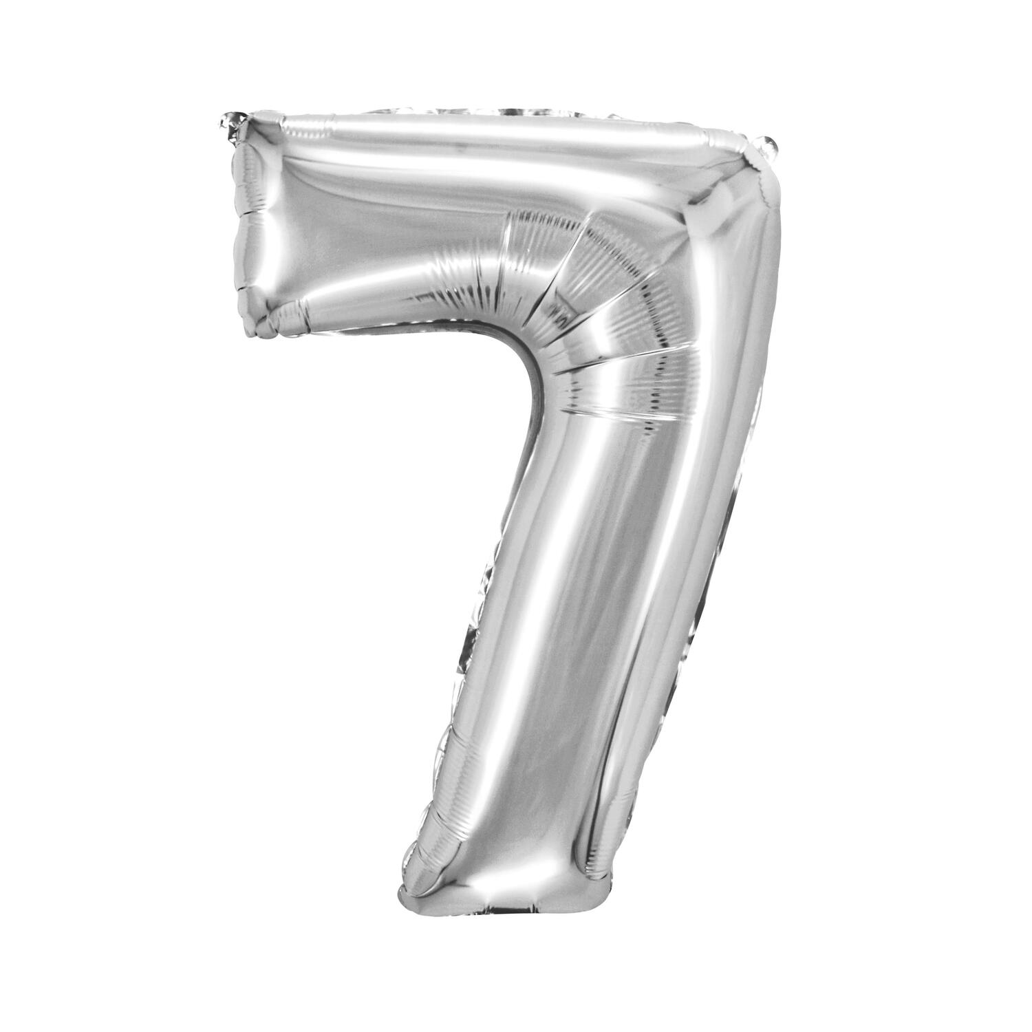 DS-22217 Folienballon Zahlenballon "Zahl 7" silber ca. 76cm, 1 Stk. – Bild 1