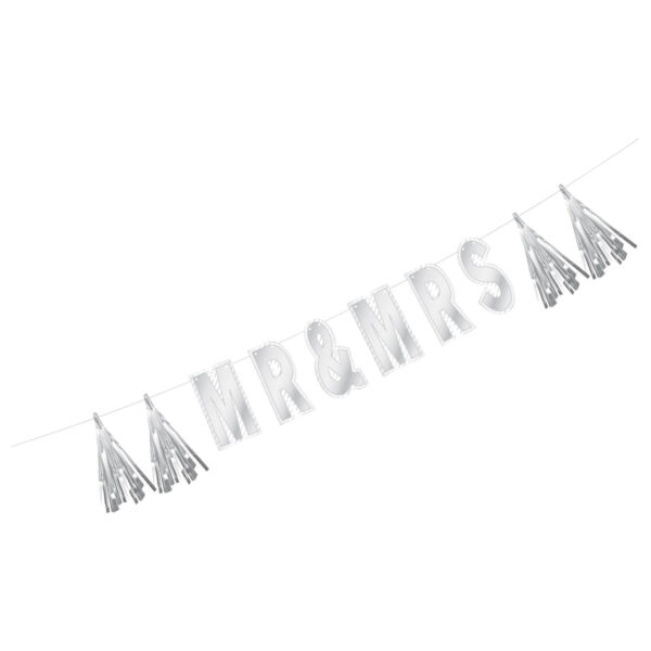 Buchstaben-Girlande "Mr & Mrs", silber, 1.2m, 1 Stk.