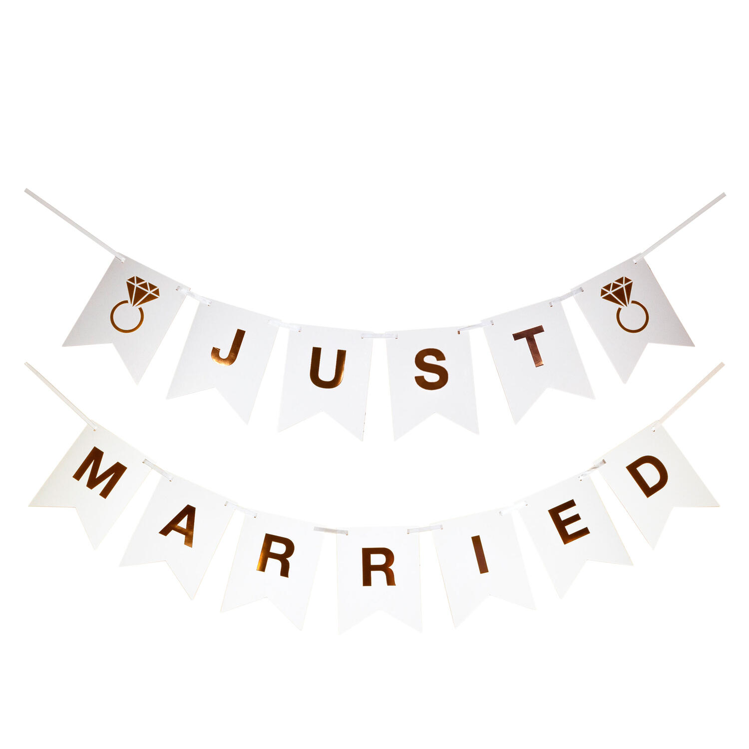 DS-22241 Wimpelkette Banner Hochzeit 'Just married' ca. 1,2m – Bild 1