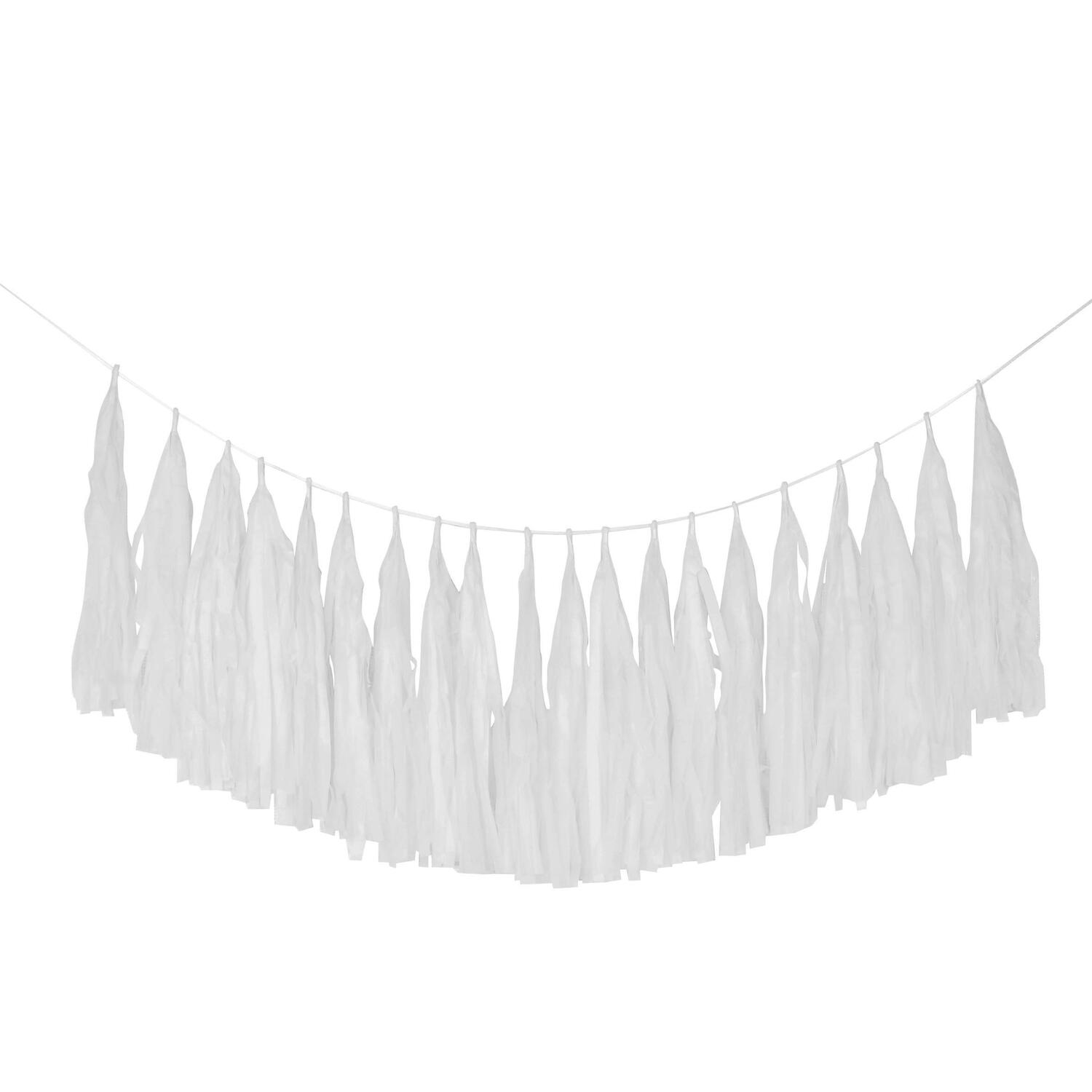 DS-22242 Tassel-Girlande aus Papier weiß 3m, 1 Stk. – Bild 1