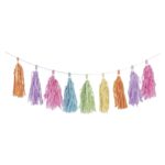 Tassel-Girlande "Pastellfarben" aus Papier schwer entflammbar 3m, 1 Stk. – Bild 2
