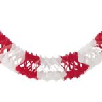 Girlande aus Papier rot/weiss schwer entflammbar O14.5cm 3.6m, 1 Stk. – Bild 2