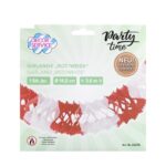 Girlande aus Papier rot/weiss schwer entflammbar O14.5cm 3.6m, 1 Stk. – Bild 3