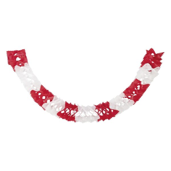 Girlande aus Papier rot/weiss schwer entflammbar O14.5cm 10m, 1 Stk.