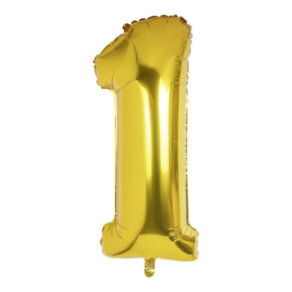 Folienballon Zahlenballon "Zahl 1" gold ca. 105cm, 1 Stk.