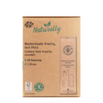 Bestecksets aus Holz 4 tlg. Inkl. Serviette Zahnstocher, 21cm, 25 Stk. – Bild 3