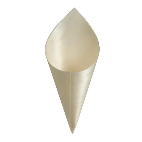 Fingerfood Spitztüten aus Pappelholz O 9,5 cm . 18 cm, 50 Stk.