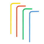Trinkhalme aus Papier flexibel bunt O6mm 24cm, 100 Stk.