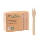 Snackgabeln, aus Holz, 12cm, 500 Stk. – Bild 2