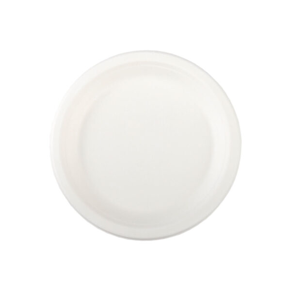 Teller aus Bagasse, naturweiß, rund O18cm, 50Stk. 