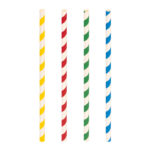 Trinkhalme aus Papier bunt gestreift O6mm 21cm, 20 Stk. – Bild 2